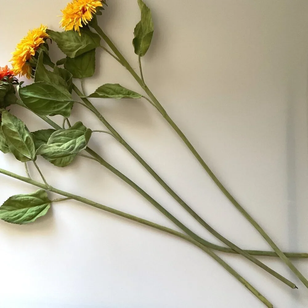 NEW 4 Faux Chrysanthemum Mums Long Stem Autumn Fall Holiday DIY Floral Decor 23